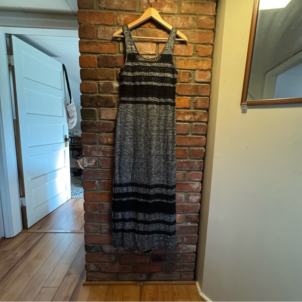 Free People Gray and Black Lace Dress